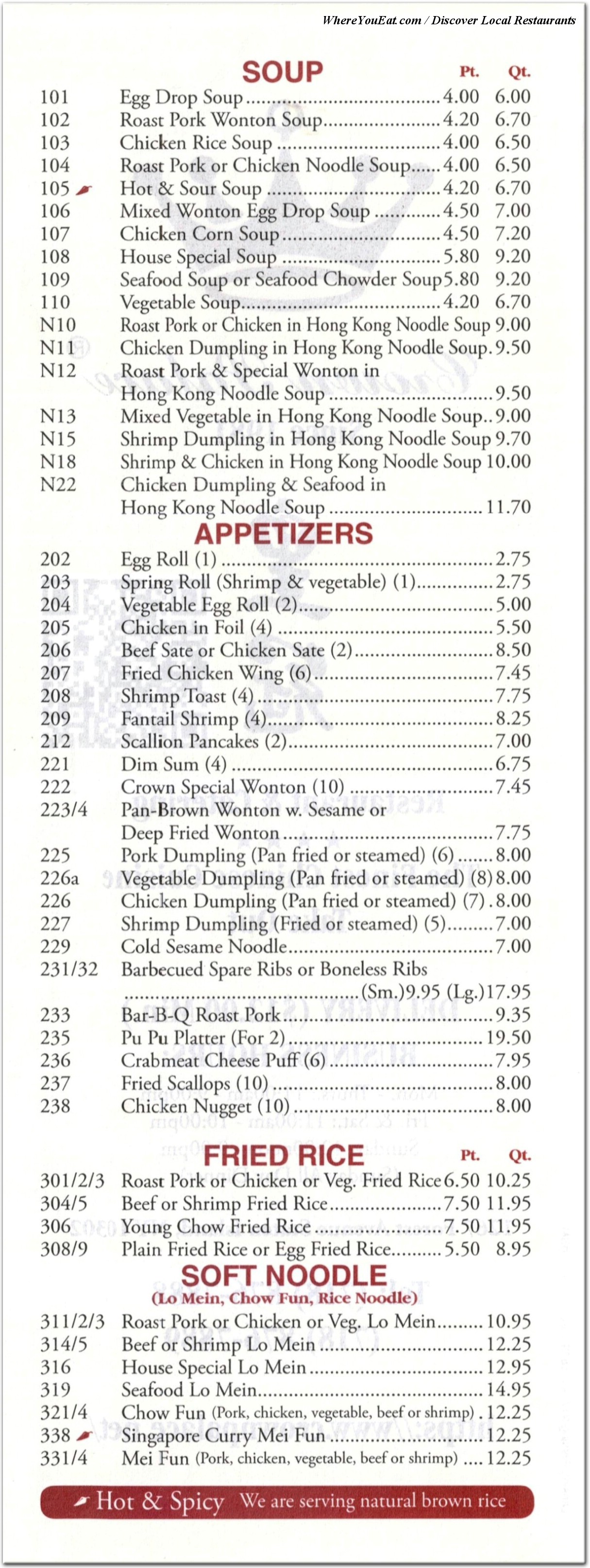 menu